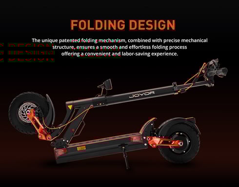 Trottinette électrique Joyor T6 pour adulte, 600 W, 10 pouces, tout-terrain, avec batterie 48 V 18 Ah