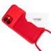 Coque antibactérienne Vegan bio en bandoulière pour Apple iPhone 11, Rouge écarlate