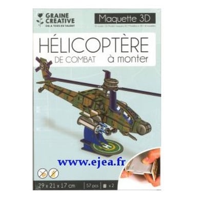 Puzzle 3D - Helicóptero de combate ultradetallado