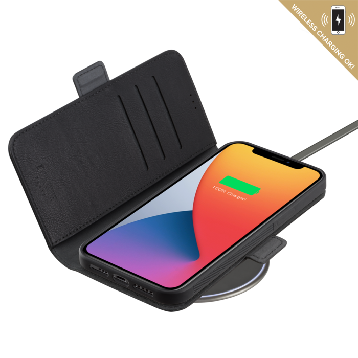 Etui & Coque robuste magnétique 2-en-1 pour iPhone Apple  12/12 Pro, Noir Onyx