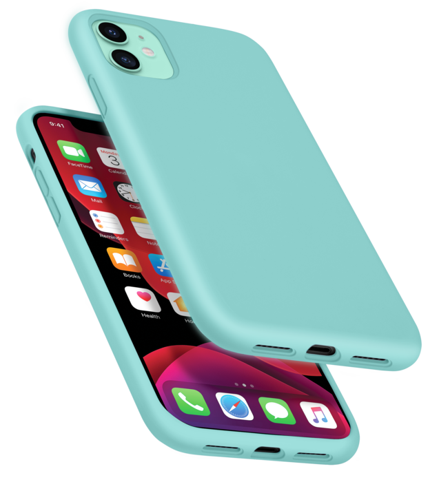 Coque antichoc en gel de silicone doux pour Apple  iPhone 11, Vert Brumeux