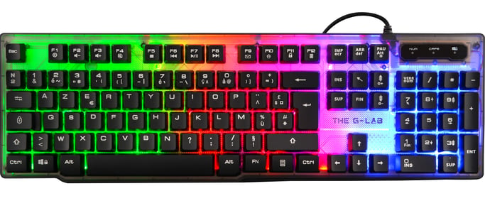 The G-Lab Keyz Neon clavier USB AZERTY Français Noir