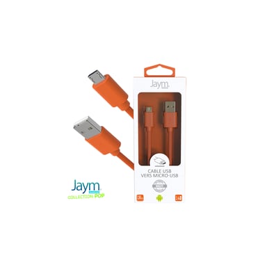 Cavo da USB a Micro-USB 2,4A - 1,5 metri - Collezione POP - Arancione