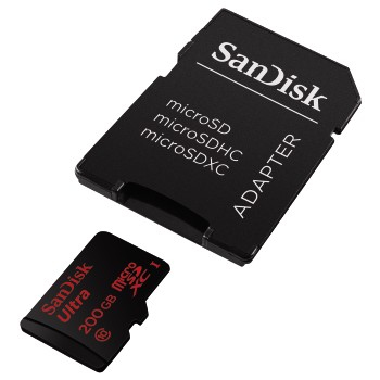 Carte Mémoire microSDXC SanDisk Ultra 200 Go Classe 10 UHS I pour Android avec une Vitesse Allant jusqu'à 90 Mo/ + Adaptateur SD - vue 4