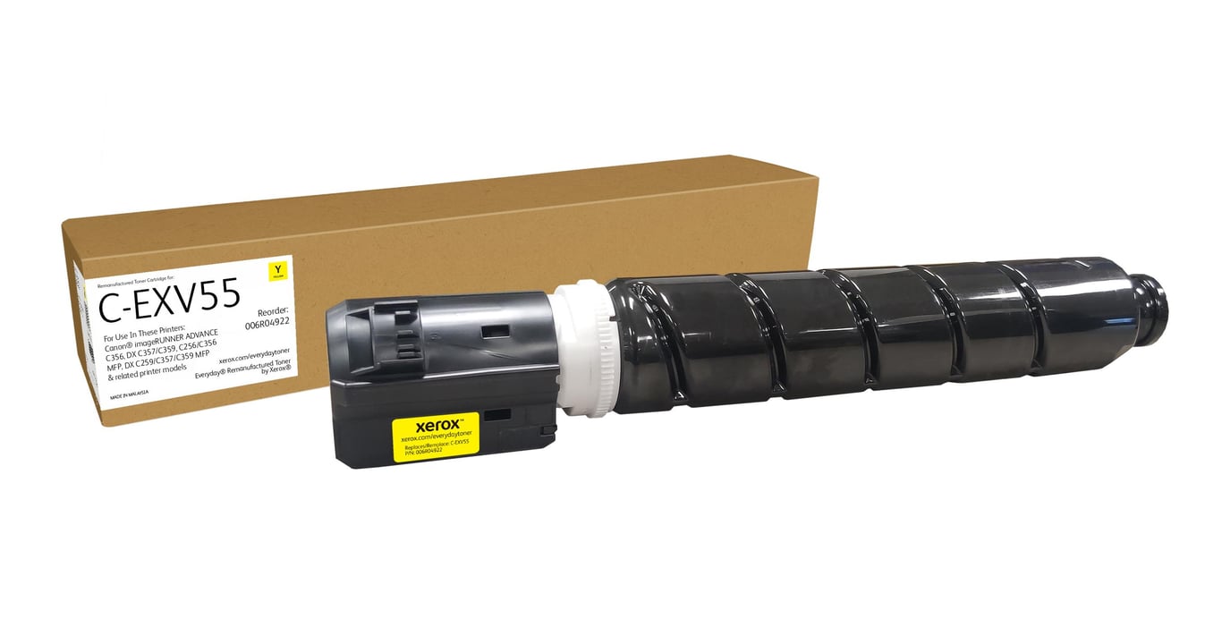 Xerox Jaune compatible remanufacturé cartouche de toner alternative pour : Canon C EXV55 Canon 2185C002AA programme de retours World Alliance - vue 2