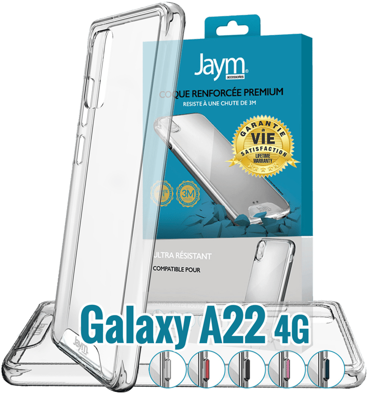 JAYM - Coque Ultra Renforcée Premium pour Samsung Galaxy A22 4G - Certifiée 3 Mètres de chute ? Gara