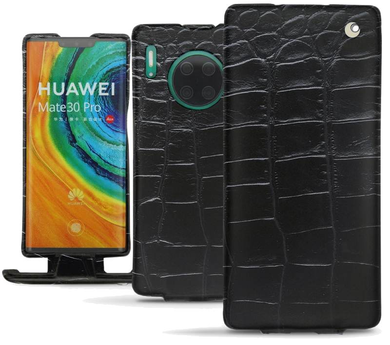 Housse cuir Huawei Mate 30 Pro - Rabat verticalNoir