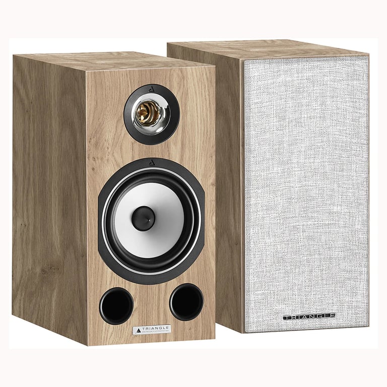 Enceinte bibliothèque Triangle ComèteEZ Chêne vendues par paire