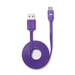 WE 1m Cable Plano Micro USB Reversible - Conector Ultra Resistente - Carga Rápida para Samsung Huawei Nexus Sony - Morado