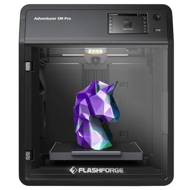Stampante 3D Flashforge Adventurer 5M Pro, livellamento automatico, velocità massima di stampa 600 mm/s, telecamera di sorveglianza, volume di stampa 220x220x220 mm.