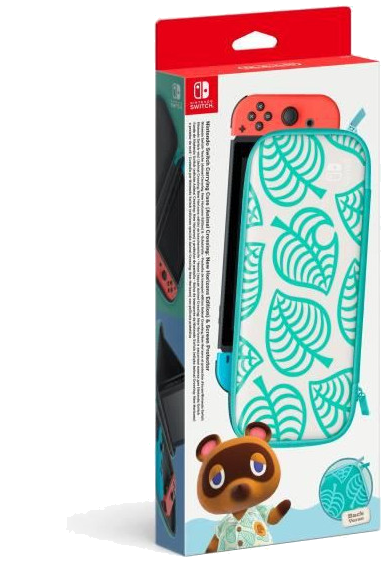 Pochette de transport Edition Animal Crossing : New Horizons et protection d'écran Nintendo Switch