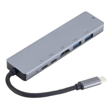 eSTUFF ES623012 base para portátil y replicador de puertos USB 3.2 Gen 1 (3.1 Gen 1) Type-C Gris