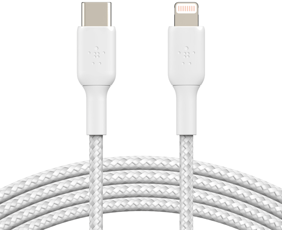 Câble à gaine tressée USB-C vers Lightning BOOST?CHARGE? (1 m), Blanc