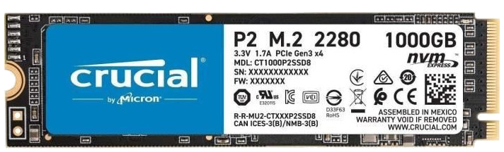 CRUCIAL - SSD Interne - P2 - 1To - M.2 Nvme (CT1000P2SSD8)