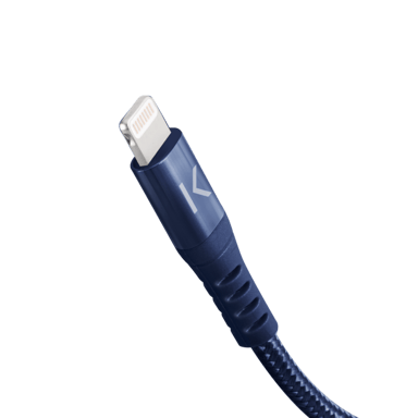 Cable de carga/sincronización trenzado metálico USB-C a Lightning con certificación MFi de Apple (1M), azul Oxford
