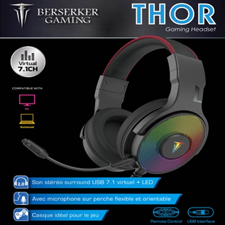 Berserker Gaming THOR CASQUE GAMING CHROMA Neuf - vue 3