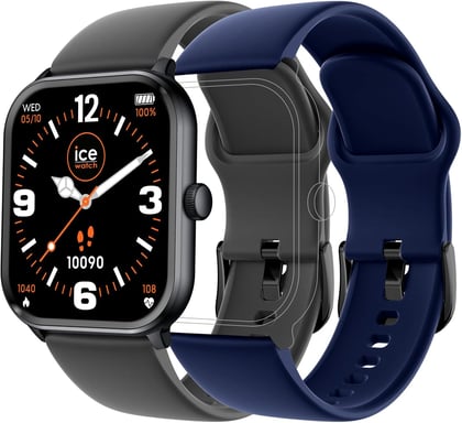 Ice Watch Smart One 38 mm, Noir avec Bracelet supplémentaire Noir Bleu