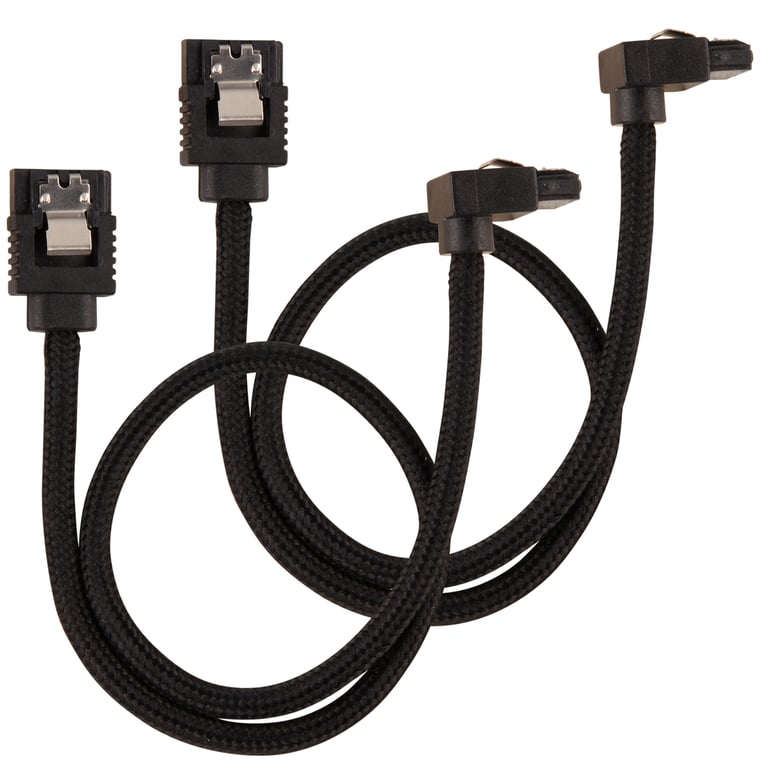 CORSAIR Premium Sleeved Câble SATA Serial ATA 150300600 SATA droit verrouillé pour SATA à angle droit 30 cm pack de 2 - vue 8