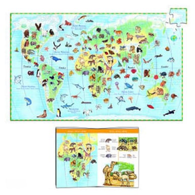 Puzzle educativo de observación 100 piezas: Animales del mundo