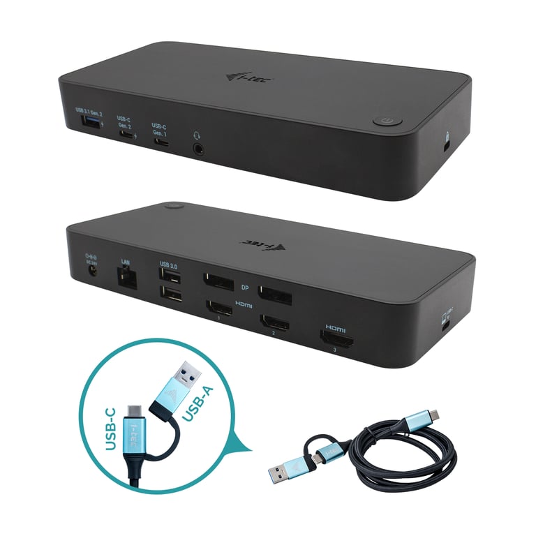 i tec USB 3.0 / USB C / Thunderbolt 3x 4K Docking Station + Power Delivery Neuf