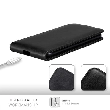 Coque pour Apple iPhone 12 MINI en NOIR NUIT Housse de protection Étui au design flip avec fermeture magnétique
