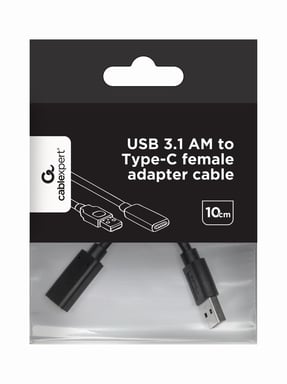 Gembird A-USB3-AMCF-01 câble USB USB 3.2 Gen 1 (3.1 Gen 1) 0,1 m USB A USB C Noir
