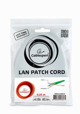 Gembird PP6U-0.25M/G câble de réseau Vert 0,25 m Cat6 U/UTP (UTP)