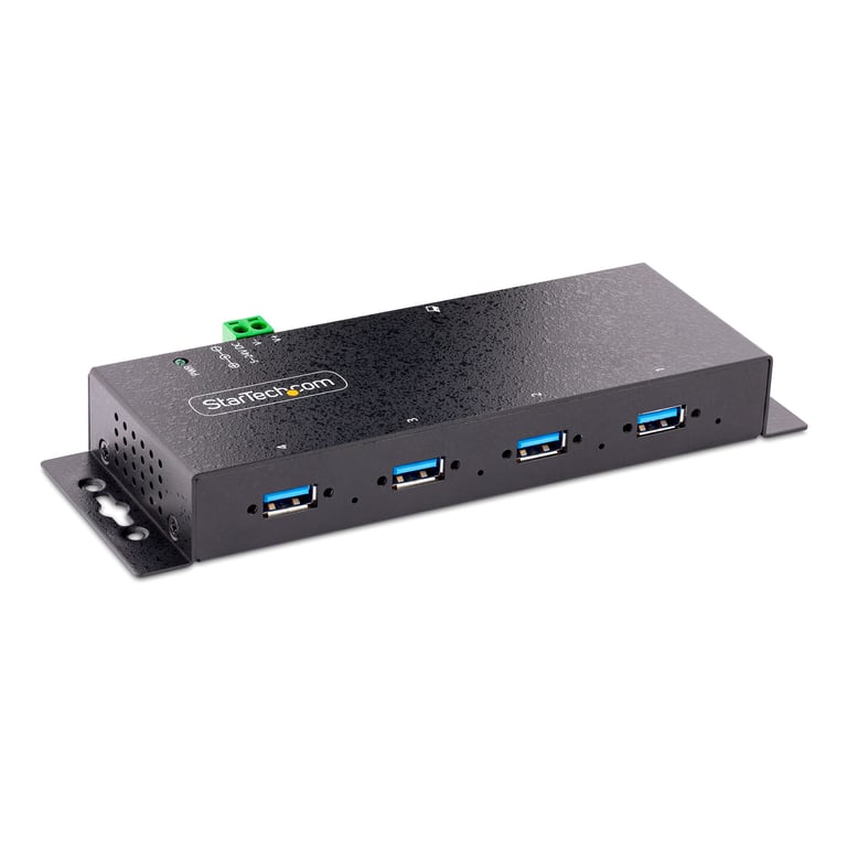 StarTech.com Hub USB 3.0 5Gbps à 4 Ports Industriel Hub USB pour PC Portable avec Protection contre les Surtensions Splitter USB 3.0 Montable sur Mur Station de Charge USB à Verrouillage Gros Calibre Neuf