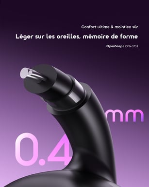 Auricolari Aperti Wireless oraimo OpenSnap: Autonomia 26h, Bassi Potenti HavyBass™ e Design Clip-On Confortevole -  IPX4- Graphite