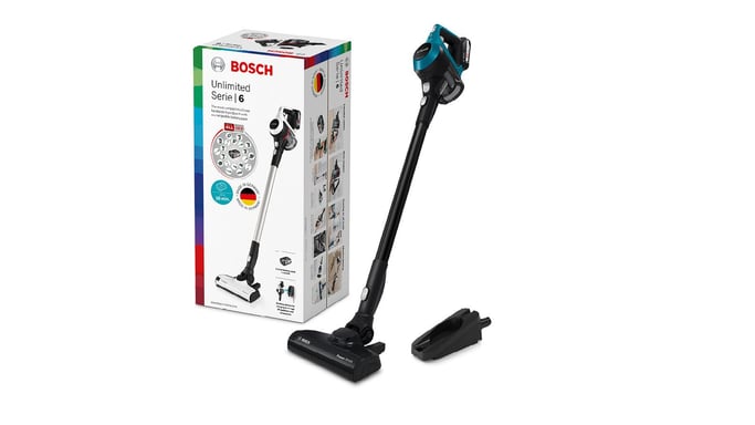 Bosch Serie 6 BBS611LAG aspirateur balai et balai électrique Batterie Sec Sans sac 0,3 L Bleu 2,5 Ah