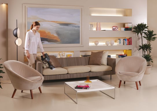 Hoover HF401P 011 Aspiradora escoba Batería Secar Ciclónico, EPA Sin bolsa 0,7 L 190 W Negro, Plata 2,5 Ah