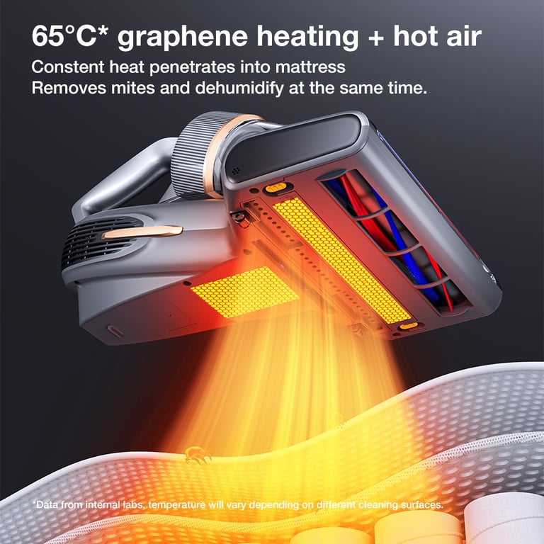 Jimmy BX7 Pro Max Aspirateur Anti Acariens UV C Puissance Chauffage à 65°C avec ions négatifs pour lit matelas canapé et tapis - vue 4