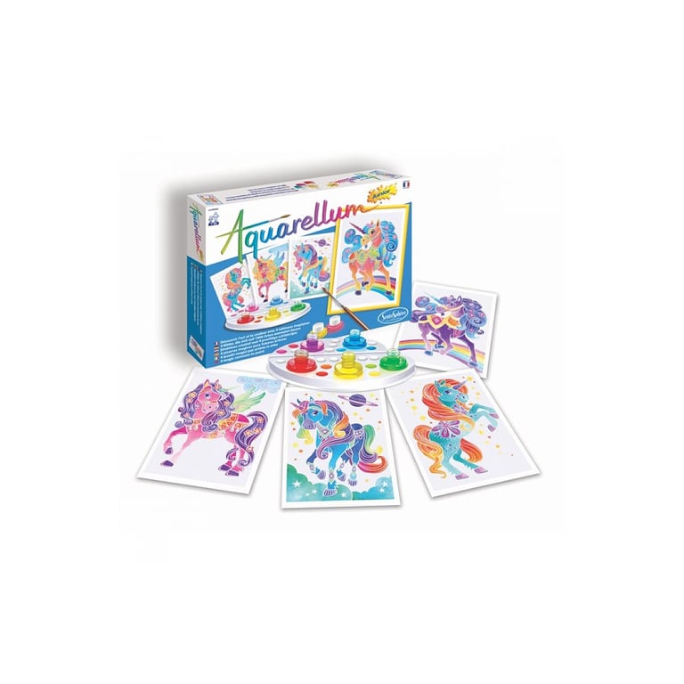 Coffret Créatif Aquarellum Junior Licornes - Peinture Aquarelle pour Enfants - Neuf