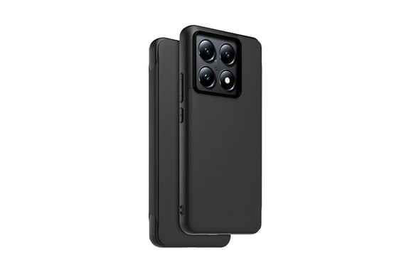 Funda de solapa con tacto de piel + correa de mano extraíble Made For Xiaomi para Xiaomi 14T Pro Negro