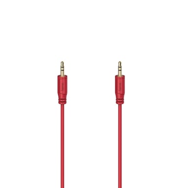 Câble audio ''Flexi-Slim'', jack mâle 3,5 mm/f. mâle, doré, rouge, 0,75m