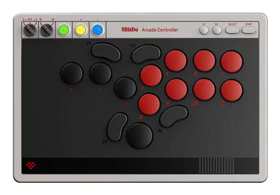 8Bitdo Arcade Controller Noir, Gris Bluetooth/RF/USB Manette de jeu Analogique Nintendo Switch, Nintendo Switch 2, PC