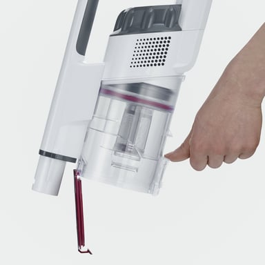 Severin HV 7152 aspiradora de pie y escoba eléctrica Aspiradora escoba Batería Secar Bolsa para el polvo 0,5 L 120 W Rojo, Blanco 2,2 Ah