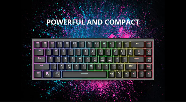 Clavier de Jeu Mécanique 3 Modes, Interrupteurs Bleus Personnalisés, Touches Macro Programmables, Rétroéclairage RGB 16.8M, Anti-ghosting, Compatible Multi-plateformes