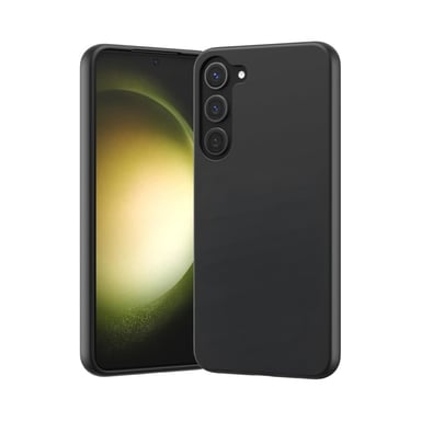 EVETANE Funda Galaxy S23 Plus silicona líquida Negra + 2 Cristales templados Protección de pantalla Antichocs