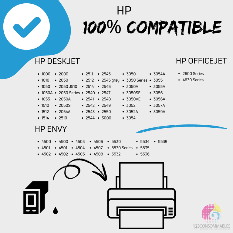 123CONSOMMABLES 301XL Pack 2 cartouches compatibles HP 301XL et couleurs Neuf - vue 4