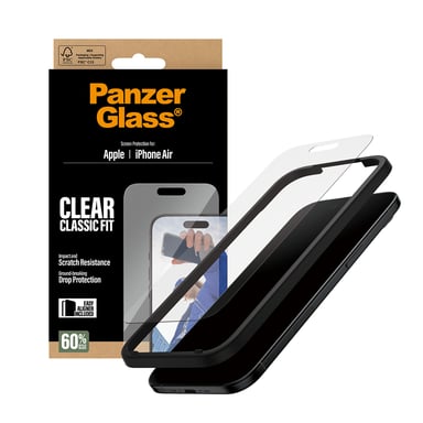 PanzerGlass ® Screen Protector iPhone Air | Classic Fit w. EasyAligner Protector de pantalla Apple 1 pieza(s)