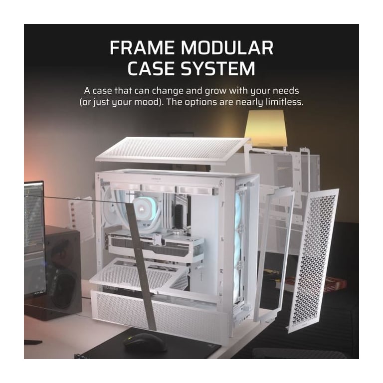 Corsair FRAME 4000D RS ARGB Midi Tower Blanc - Neuf