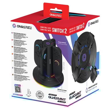 Soporte de charge 4 Joycons Oniverse Noir pour Nintendo Switch™ 2