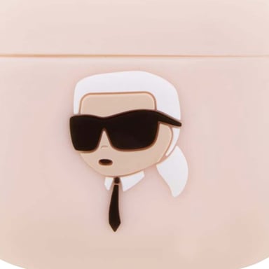 Karl Lagerfeld Funda para AirPods 3 de Silicona NFT Karl Head 3D con Mosquetón Práctico Rosa
