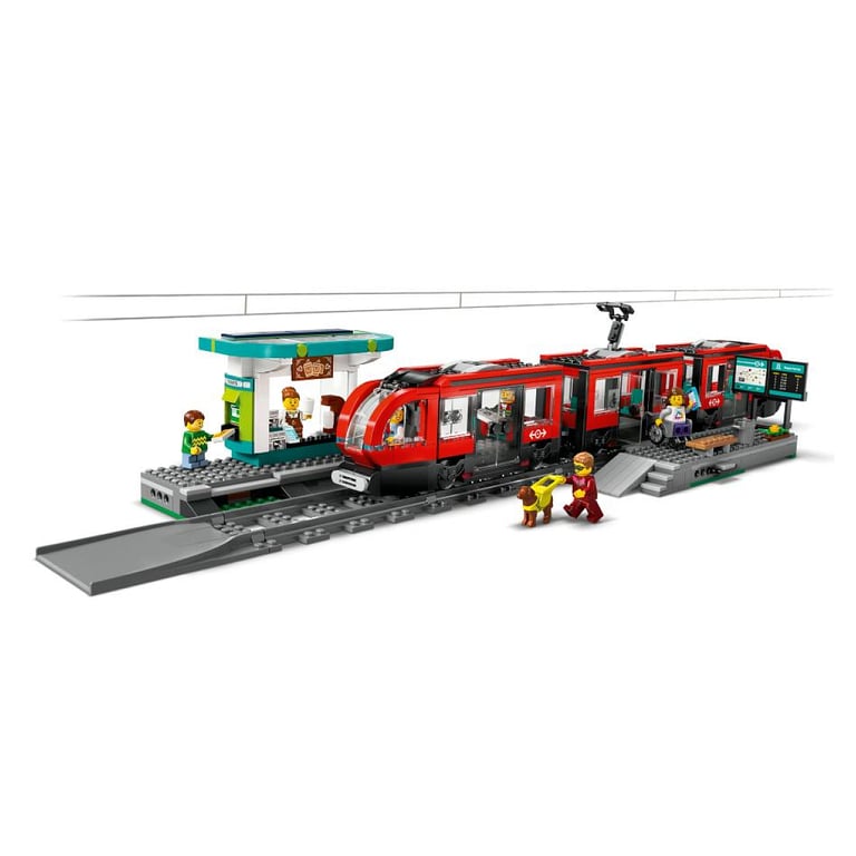 Tramway LEGO City 60423 avec Station du Centre-Ville et Minifigurines - Neuf