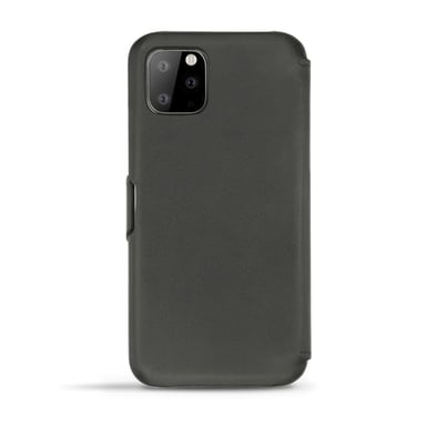 Funda de piel Apple iPhone 11 Pro Max - Solapa horizontal - Negro - Piel lisa
