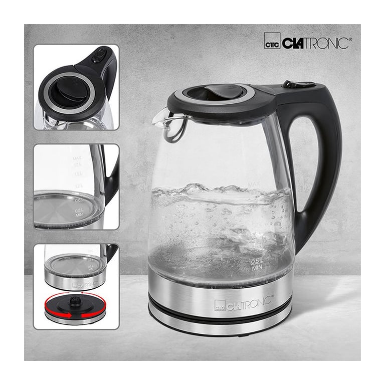 Bouilloire électrique en verre Clatronic WKS - vue 3