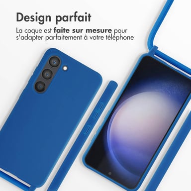 imoshion ?Coque en silicone avec cordon pour Samsung Galaxy S23 - Bleu