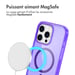imoshion Coque Pailletée avec MagSafe pour Apple iPhone 16 Pro - Paillettes Violet