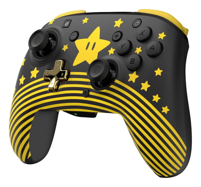 Turtle Beach Rematch Super Mario Star Manette sans fil w/ brille dans le noir et sous licence officielle Nintendo – pas de bouton C